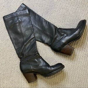 Frye Rory Tall Scrunch Boot Black Leather Size 7